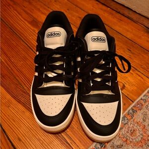 Adidas Men's Black and Cream Sneakers